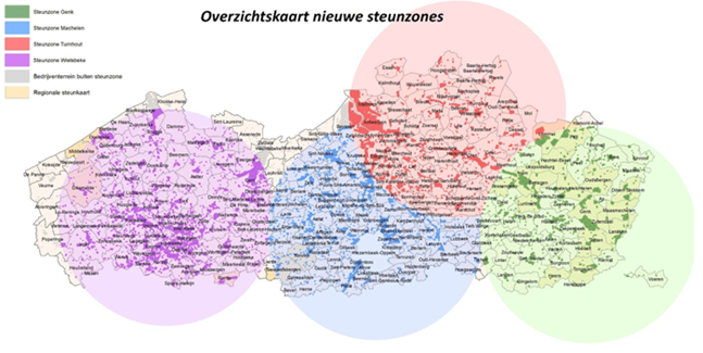 Overzichtskaart nieuwe steunzones